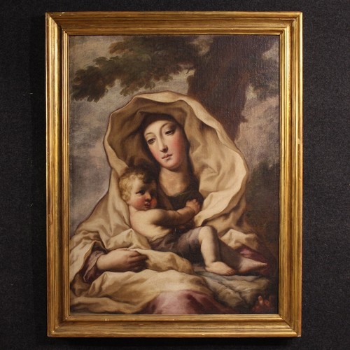 Ancien tableau vierge enfant - tableau,