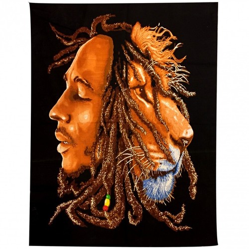 Tenture bob marley - marley, lion