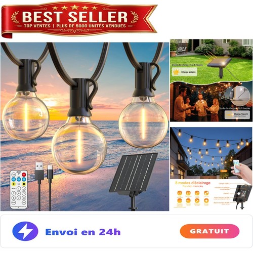 Guirlande lumineuse solaire - , 12