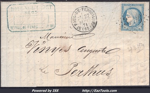 France 60a sur lettre gc - sur,