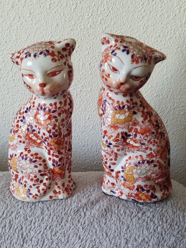 Imari paire chats assis en - imari,