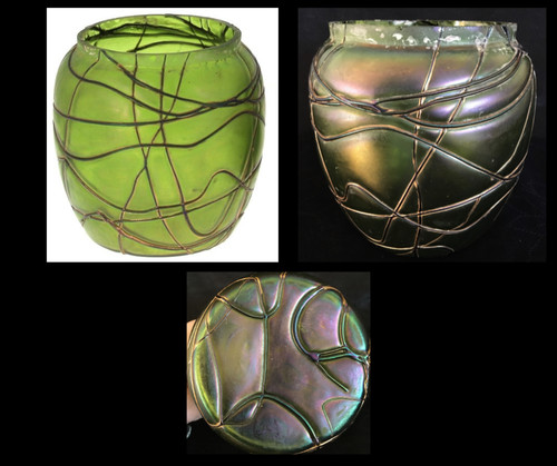 Superbe vase verre irisé - superbe, en