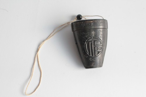 Boite inro corne sculptée - inro,
