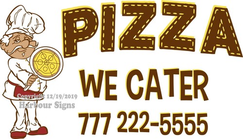 Pizza cater custom decal - pizza, we