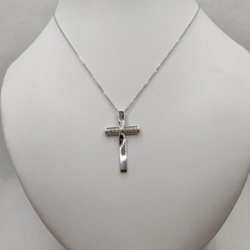 Croix diamants collier - et,