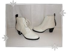 Bottines à Lacets Fantaisies Crème Cuir et Toile United Nude Pointure 36