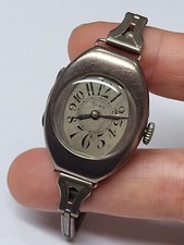 RARE Ancienne montre mécanique femme ELMA en argent sterling Tonneau