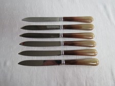 6 anciens couteaux inox cat