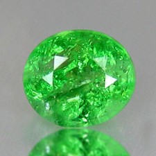 1.01 CTS 6.02X5.29 MM OVALE TANZANIE 100% NATUREL TSAVORITE GRENAT VERT...