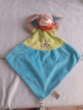 Doudou Plat Chien Vert/bleu