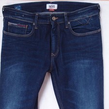 Hommes Tommy Hilfiger STEVE Ajusté Tapered Élasthanne Bleu Jeans W32 L32