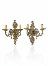 Paire appliques murales bronze