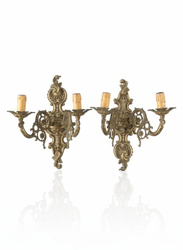 Paire appliques murales bronze
