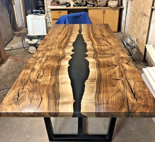 Dessus table époxy noir - table,