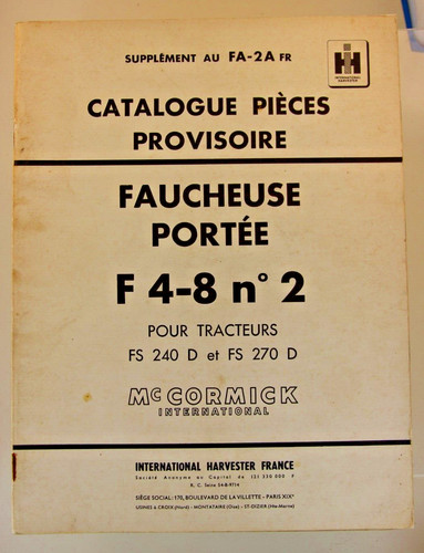 Supplément catalogue pièces - supplément,