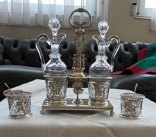 Superbes HUILIER/VINAIGRIER et ses 2 SALERONS  Argent Massif DENIS GARREAU  1818