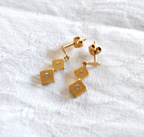 Boucles oreille clou losange - boucles, d'oreille