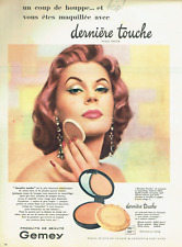 publicité Advertising  0922  1955   maquillage Gemey  dernière touche poudre