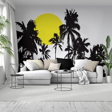 Tropical night sunset - sunset, palm