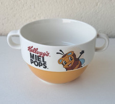 1) GRAND BOL 2 OREILLES KELLOGG'S MIEL POPS ABEILLE VINTAGE CERAMIQUE NEUF
