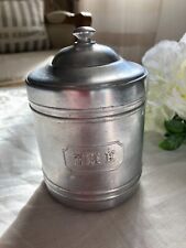 325⚜️ Ancien Pot à Épices Thé en Aluminium Vintage Authentique Hauteur 12 Cm