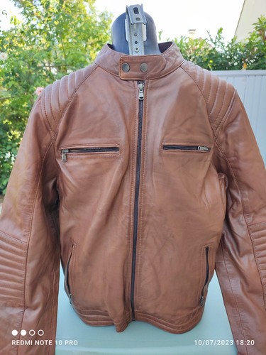 Blouson homme cuir marron - homme,