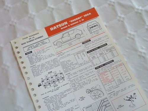 Fiche technique datsun - technique,