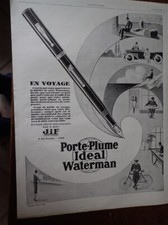 WATERMAN + LA CORNUE + carburateur LONGUEMARE publicité papier ILLUSTRATION 1927