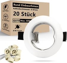 Projecteurs Spot Encastrable GU10 Blanc,20X Cadre De Montage Spot Encastrable 65