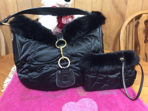 Coach quilted ski hobo black - quilted,
