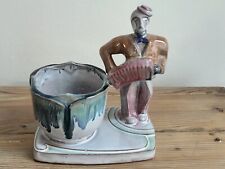 Figurine Pot Jardinière Musicien Bandonéon Céramique Émaillée Made in Japan 15cm