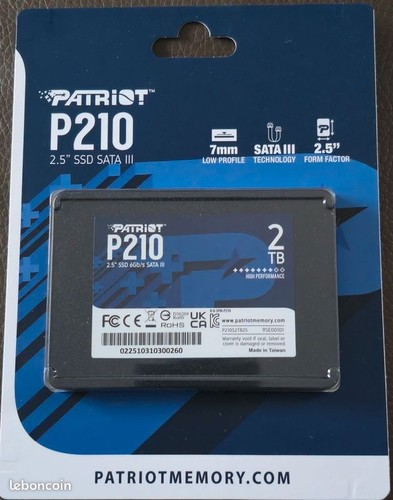 Patriot ssd p210 2to 2tb - p210,
