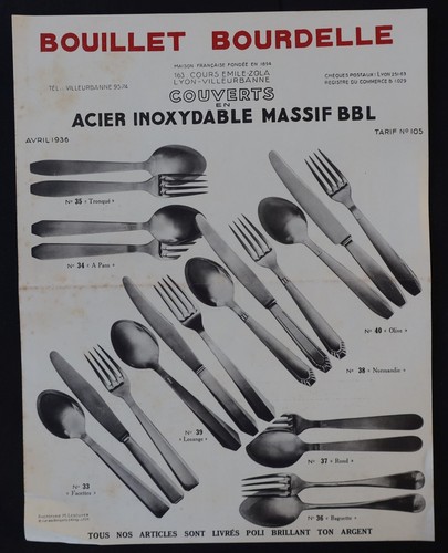Catalogue tarif 1936 - , bouillet