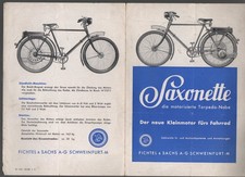 (vélo-moto) vieux papiers publicité : SAXONETTE  fichel & Sachs   (P46893)