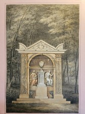 Projet D'architecture / Dessin / Peinture Néoclassique / Attribué À Jean...