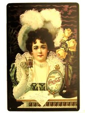 enseigne publicitaire en métal étain pour coca cola