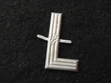 Ancienne Lettre L Aluminium lettrage industrie imprimerie initial métal pochoir