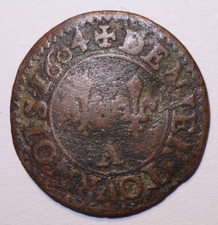 Henri IV, Denier tournois 1604 A Paris !!
