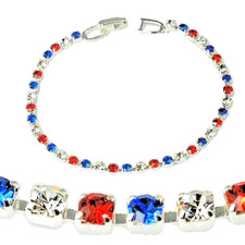 Red White Blue Tennis Bracelet