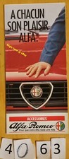 ALFA ROMEO ACCESSOIRES 33 GIULETTA GTV Prospectus Fr 16 pages 198?