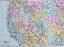 1887 Ancien Carte Ouest