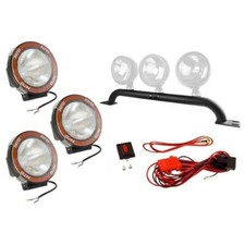 Light Bar Kit, Bumper Mounted, 5 Inch Round; 97-06 Jeep Wrangler TJ