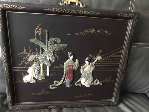Tableau chinois bois laque - tableau,