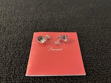 Paire de Boucle d'oreille octogone anthracite en cristal de Baccarat