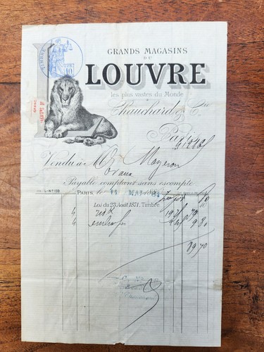 Facture 1884 grands magasins - 1884,