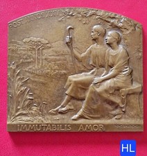 Belle Plaque Médaille Art Nouveau 72 x 66 mm - Immutabilis Amor Par R Baudichon