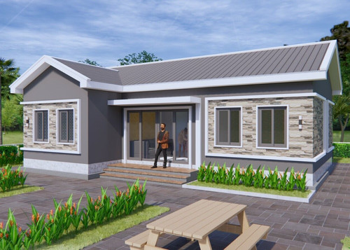Plan maison bungalow 12x8
