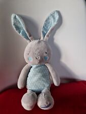  DOUDOU PELUCHE KLORANE LAPIN GRIS BLEU BLANC 