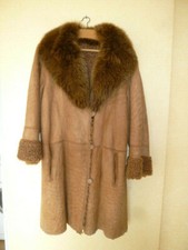 Manteau Femme Peau Agneau Retourné col Renard - taille 40
