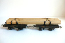 TRAINS JEP "O"  WAGONS PLATS DOUBLES   TÔLE   Lg 28 cm ÉTAT DE JEU   1925/32